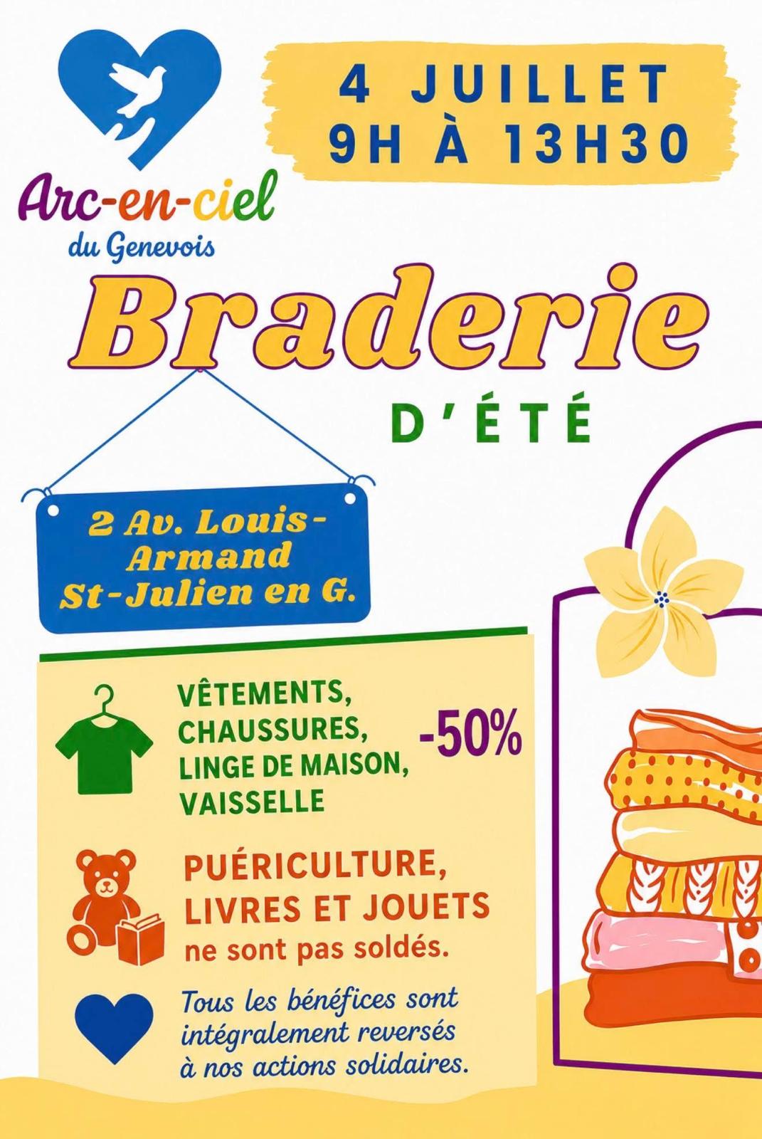 Affiche de la braderie d'été du 4 juillet 2026